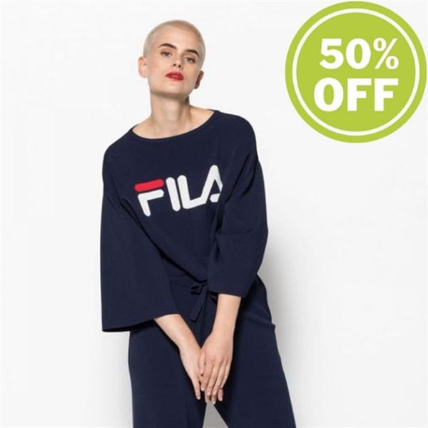 Fila Topy Damske Námornícka Modrá - Palmira Crop Boxy Top Cropped Longsleeve Shirt S Oversize Sleeve